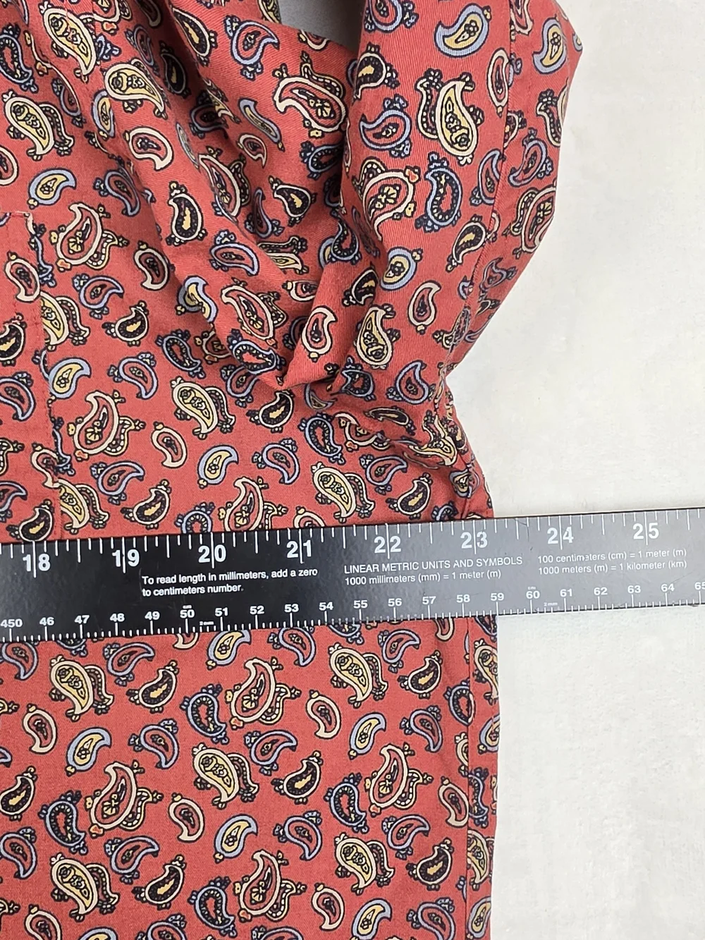 J.Crew Oarsman Mens Large Paisley Button Down Shirt Rust Red Long Sleeve Cotton